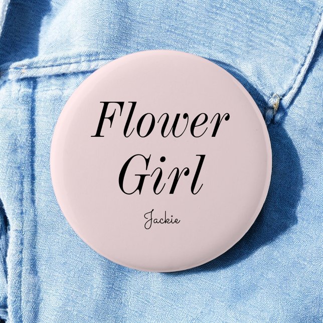 Blomsterflicka rosabränd svart bröllop knapp (Skapare uppladdad)