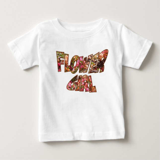 Blomsterflicka Ruffle Tee Stor Bokstav Shirt (Framsida)