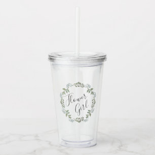 Blomsterflicka Sage Greenery Botanisk Krans Bröllo Take Away Mugg