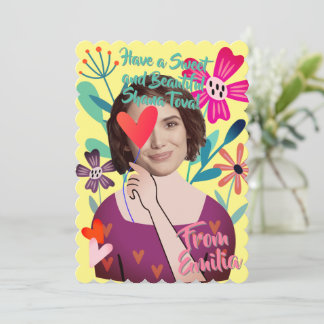 Blomsterflicka Shana Tove Vacker Original och Arti Julkort