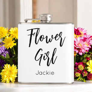 Blomsterflicka Svart Vit Bröllopsfest Bröllop Fickplunta