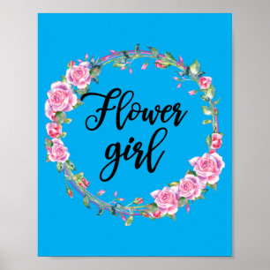 Blomsterflicka Tröja Flickor Bröllop Matchande Bru Poster