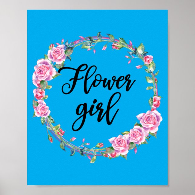 Blomsterflicka Tröja Flickor Bröllop Matchande Bru Poster (Framsidan)