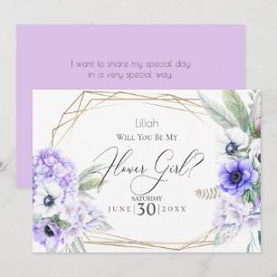 Blomsterflicka   Violet Anemone Blommor Inbjudningar