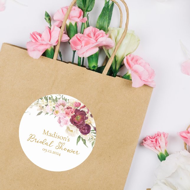 BLOMSTERFÖRESTÄLLNING Bröllpsdusch Etikett (Skapare uppladdad)