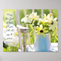 Blomsterfotografin för hoppets Gult Poster