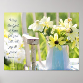 Blomsterfotografin för hoppets Gult Poster