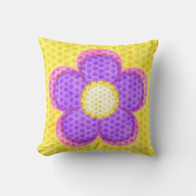 Blomsterfyllningar för äppelBlommar Kudde (Framsida)