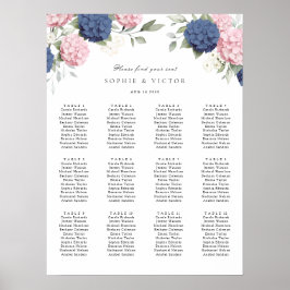 Blomsterg Hydrangea 12 Bord Bröllop Platsindelning Poster