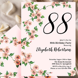 Blomstergestaltad inbjudan till 88-årsfirande i ro
