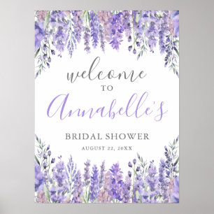 Blomstergodsakral Violett Bröllopsdusch Välkomstsk Poster
