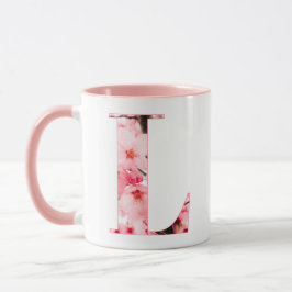 Blomstergodsinitialmugg | Personligt namn & egensk Mugg