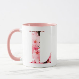 Blomstergodsinitialmugg Personligt namn & egensk Mugg