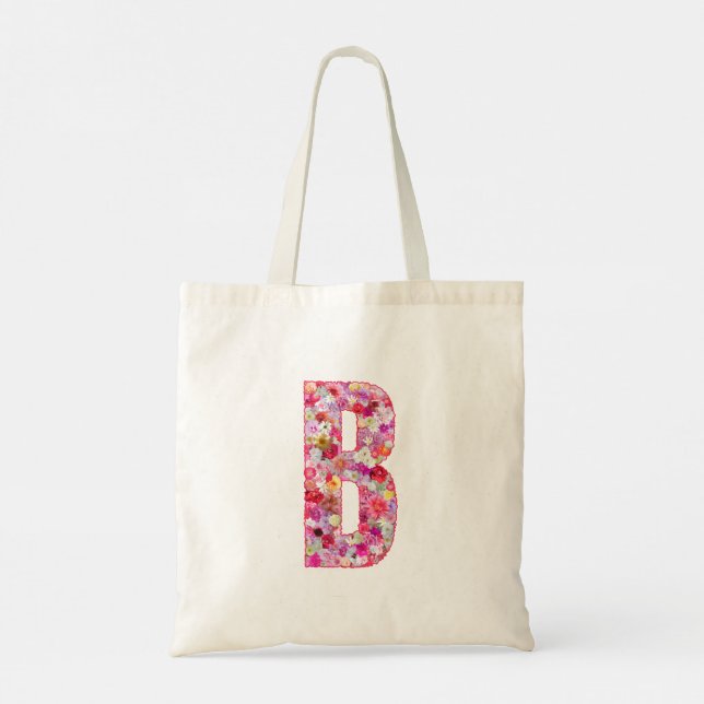 Blomstergrafik Bokstav B Tygkasse (Baksida)