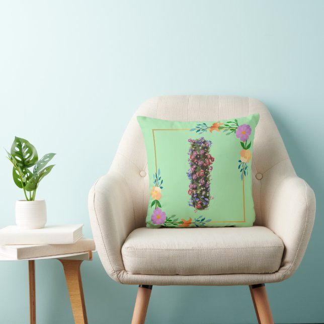 Blomstergrafik Bokstav I Kudde (Stol)