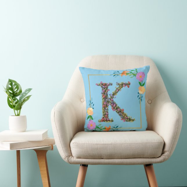 Blomstergrafik Bokstav K Kudde (Stol)