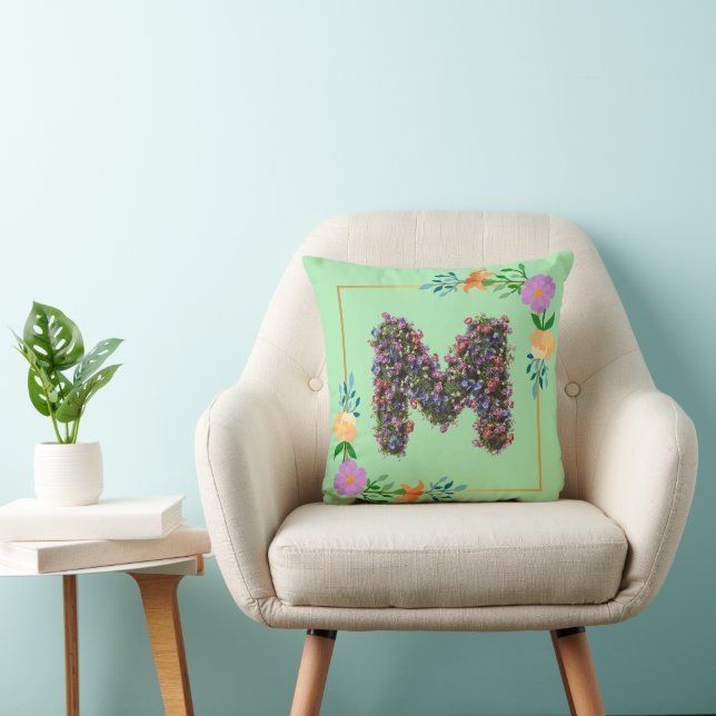 Blomstergrafik Bokstav M Kudde (Stol)