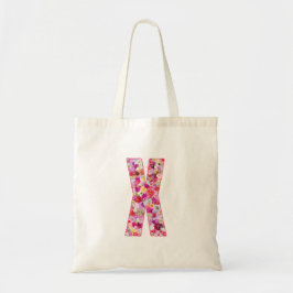 Blomstergrafik Bokstav X Tygkasse