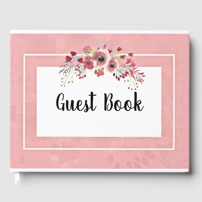 Blomstergren Ram Antik Rosa Gästbok (Framsida)