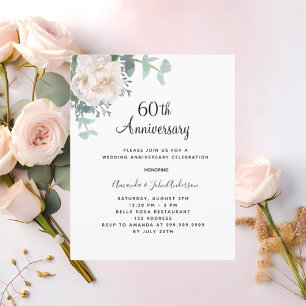 Blomstergul vit 60-årsjubileumsinbjudan