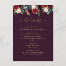 Blomsterguld burgunderfärgad marinblå plommonfärg 