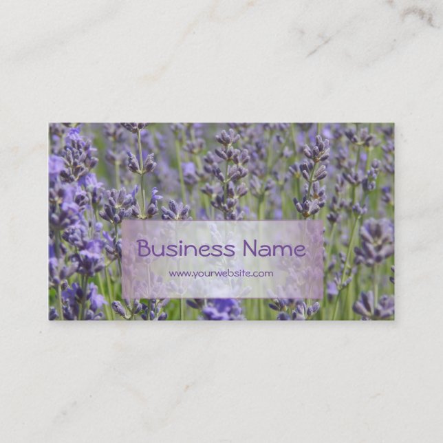 Blomsterhandel - lavendelfält visitkort (Framsida)
