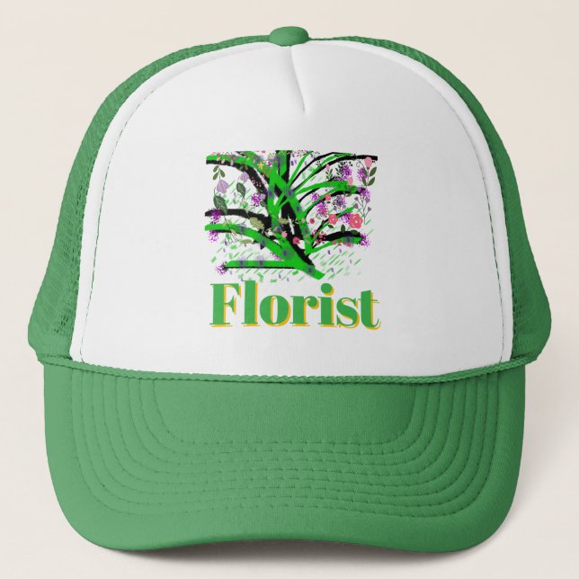 Blomsterhandel Logotyp Grön Keps (Framsida)