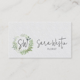 Blomsterhandlare Blomma Monogram Visitkort
