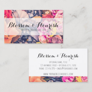 Blomsterhandlare & Boutique för Glam blom- ro Visitkort