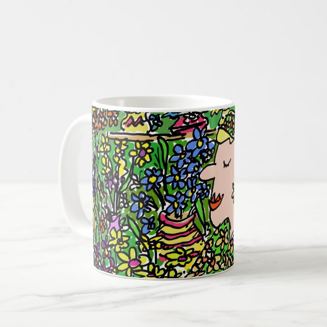 Blomsterhandlare eller blomsterförsäljare kul kaffemugg (Framsida vänster)
