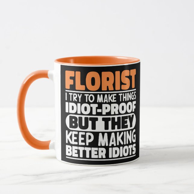Blomsterhandlare Jag Försöker Göra Saker Roliga Ci Mugg (Vänster)