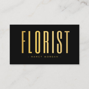 Blomsterhandlare Qr-kod Logo Svart Och Guld Visitkort