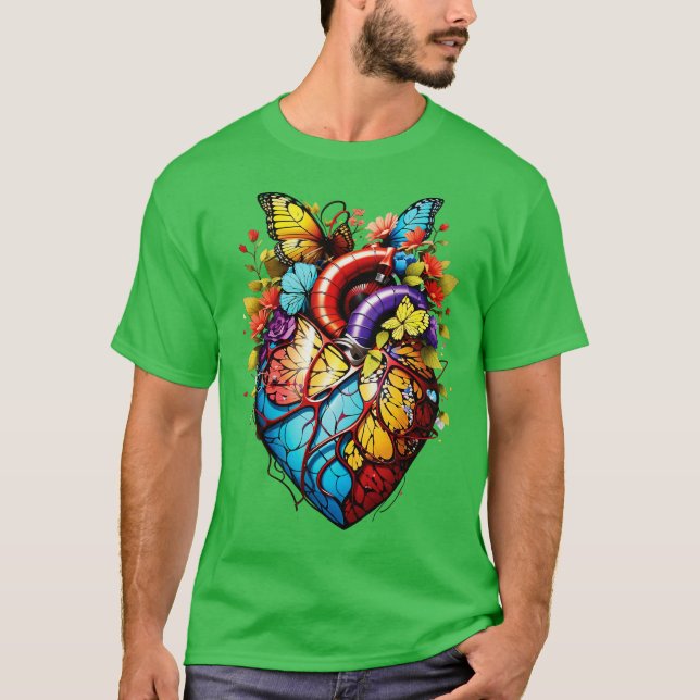 blomsterhjärta t shirt (Framsida)