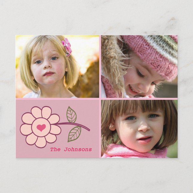 blomsterhjärta vykort (Framsida)