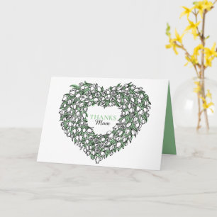 Blomsterhjärtbukett tuilp, tryckt konst Mors dag Kort