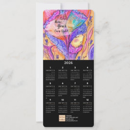 Blomsterjocka Pastel Art Calendar-kort Inbjudningar