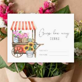 Blomsterkärra - Gissa hur många korkar bröllopsspe Tilläggskort