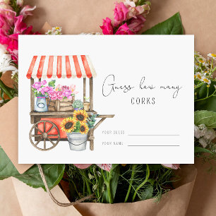 Blomsterkärra - Gissa hur många korkar bröllopsspe Tilläggskort