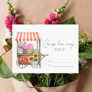 Blomsterkärra - Gissa hur många kyssar bröllopsspe Tilläggskort