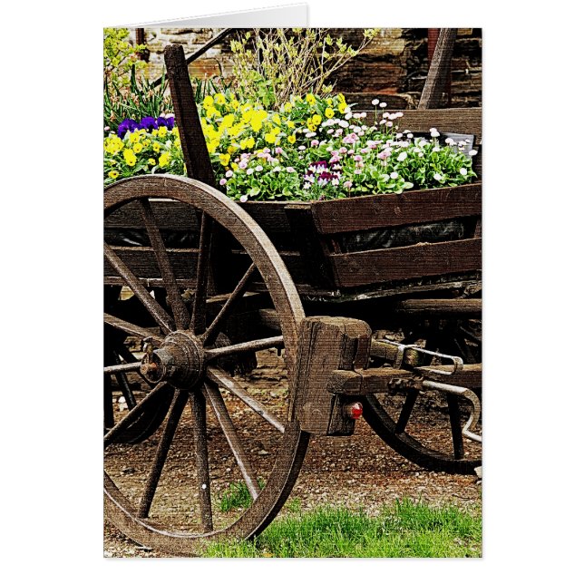 Blomsterkärra Hälsningskort (Framsidan)