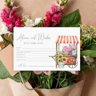 blomsterkärra - råd och önskemål bröllopsdusch brevpapper