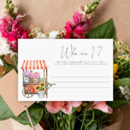 Blomsterkärra - Vem är jag bröllopsdusch spel Brevpapper