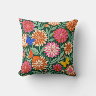 Blomsterkastkudde – Matisse Dahlias & Fjäril Kudde