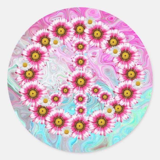 Blomsterklistermärken Runt Klistermärke (Framsida)