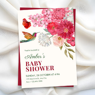 Blomsterkonst baby shower inbjudningar