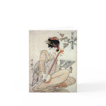 Blomsterkort av Kitagawa Utamaro Blank Note Card
