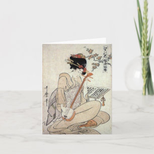 Blomsterkort av Kitagawa Utamaro Blank Note Card Kort