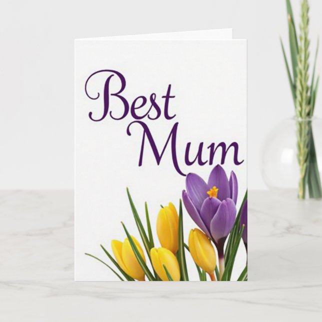 Blomsterkort för Bästa Mamma Kort (Framsida)