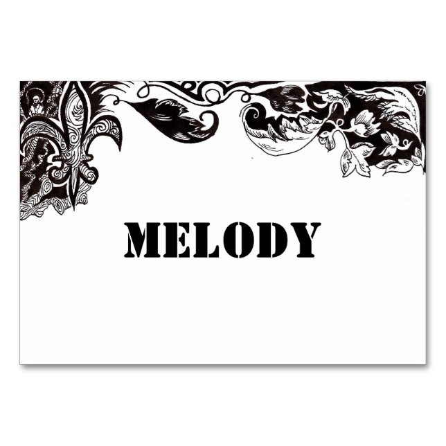 Blomsterkort för Bord/Bröllop Bordsnummer (Framsidan)