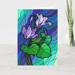 Blomsterkort för glasstomme, Lila Kort